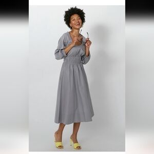 Brian Bailey Sevillah women's grey 3/4 sleeves maxi dress size M